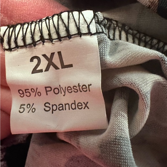 Hollowed Out with Black Lace Leopard Printed Leggings Size 2X - Picture 3 of 5